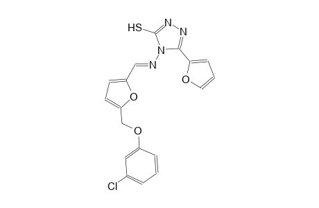 4-[((E)-{5-[(3-chlorophenoxy)methyl]-2-furyl}methylidene)amino]-5-(2-furyl)-4H-1,2,4-triazole-3-thiol