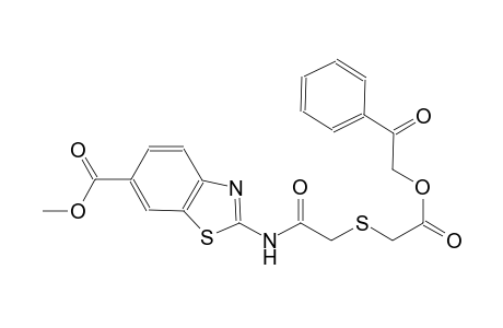 6-benzothiazolecarboxylic acid, 2-[[[[2-oxo-2-(2-oxo-2-phenylethoxy)ethyl]thio]acetyl]amino]-, methyl ester