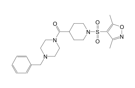 1-benzyl-4-({1-[(3,5-dimethyl-4-isoxazolyl)sulfonyl]-4-piperidinyl}carbonyl)piperazine