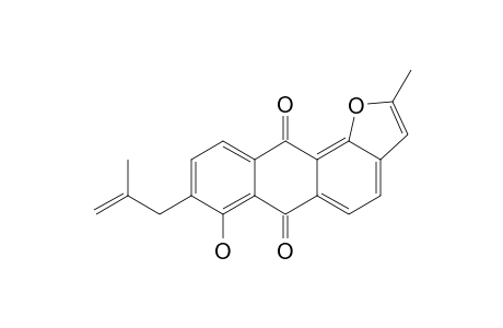 7-Hydroxy-2-methyl-8-(2'-methylprop-2'-enyl)-6,11-dihydroanthra[1,2-b]furan-6,11-dione