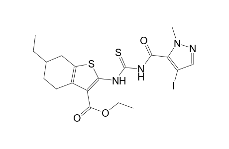 ethyl 6-ethyl-2-[({[(4-iodo-1-methyl-1H-pyrazol-5-yl)carbonyl]amino}carbothioyl)amino]-4,5,6,7-tetrahydro-1-benzothiophene-3-carboxylate