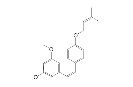 3-METHOXY-5-HYDROXY-4'-O-PRENYL-(CIS)-STILBENE