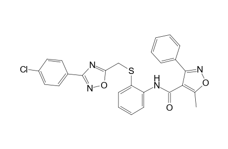 2'-{{[3- (p-chlorophenyl)-1,2,4-oxadiazol-5-yl]methyl}thio)-5-methyl-3-phenyl-4-isoxazolecarboxanilide
