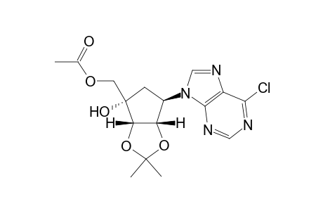 (+/-)-4beta-(Acetoxymethyl)-1beta-(6-chloro-9-purinyl)-2alpha,3alpha-O-isopropylidene-2alpha,3alpha,4alpha-cyclopentanetriol