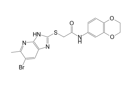 2-[(6-bromo-5-methyl-3H-imidazo[4,5-b]pyridin-2-yl)sulfanyl]-N-(2,3-dihydro-1,4-benzodioxin-6-yl)acetamide