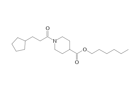 Isonipecotic acid, N-(3-cyclopentylpropionyl)-, hexyl ester