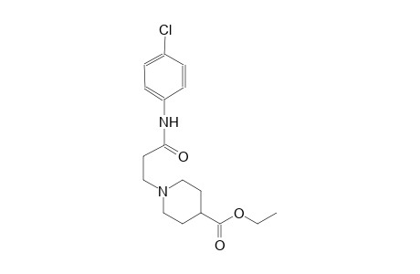 4-piperidinecarboxylic acid, 1-[3-[(4-chlorophenyl)amino]-3-oxopropyl]-, ethyl ester