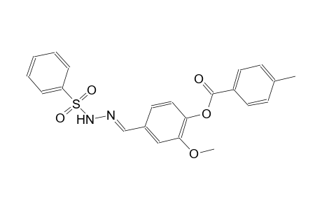 2-methoxy-4-{(E)-[(phenylsulfonyl)hydrazono]methyl}phenyl 4-methylbenzoate