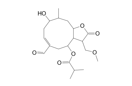 Propanoic acid, 2-methyl-, 6-formyl-2,3,3a,4,5,8,9,10,11,11a-decahydro-9-hydroxy-3-(methoxymethyl)-10-methyl-2-oxocyclodeca[b]furan-4-yl ester