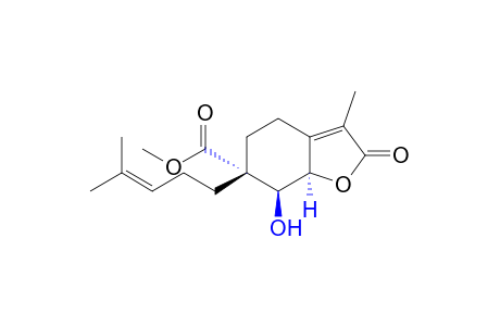 2,4,5,6,7 alpha, 7a alpha-hexahydro-7 beta-hydroxy-3-methyl-6 beta-(4-methyl-3-pentenyl)-2-oxo-6 alpha-benzofurancarboxylic acid, methyl ester