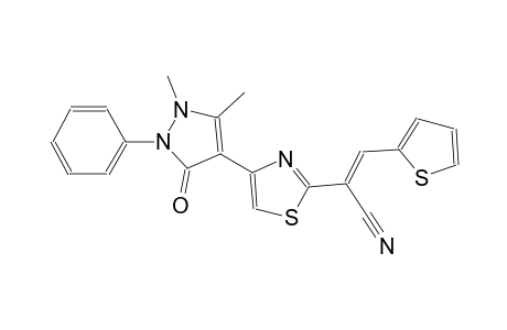 (E)-2-[4-(1,5-dimethyl-3-oxidanylidene-2-phenyl-pyrazol-4-yl)-1,3-thiazol-2-yl]-3-thiophen-2-yl-prop-2-enenitrile