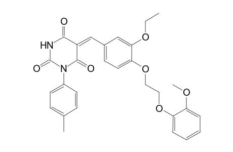 (5Z)-5-[3-ethoxy-4-[2-(2-methoxyphenoxy)ethoxy]benzylidene]-1-(p-tolyl)barbituric acid