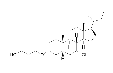 (3R,5R,7R,8R,9S,10S,13R,14S,17R)-17-[(2R)-butan-2-yl]-10,13-dimethyl-3-(3-oxidanylpropoxy)-2,3,4,5,6,7,8,9,11,12,14,15,16,17-tetradecahydro-1H-cyclopenta[a]phenanthren-7-ol