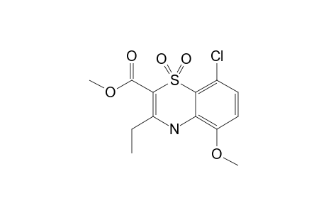 METHYL-8-CHLORO-3-ETHYL-5-METHOXY-4H-1,4-BENZOTHIAZINE-2-CARBOXYLATE-1,1-DIOXIDE