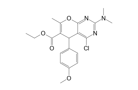 4-Chloro-2-(dimethylamino)-5-(4-methoxyphenyl)-7-methyl-5H-pyrano[2,3-d]pyrimidine-6-carboxylic acid ethyl ester