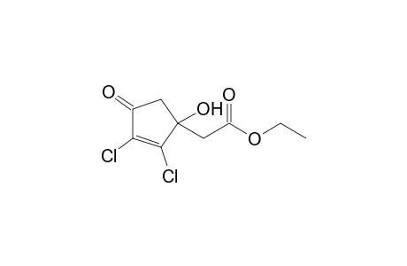 Ethyl (1-hydroxy-2,3-dichloro-4-oxocyclopent-2-en-1-yl)acetate