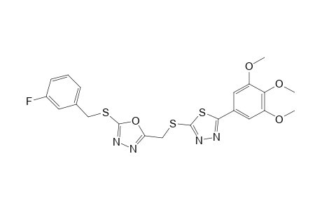 2-(3,4,5-Trimethoxyphenyl)-5-{[5-(3-fluorobenzylthio)-1,3,4-oxadiazol-2-yl]methylthio}-1,3,4-thiadiazole