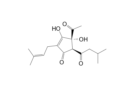 2-Cyclopenten-1-one, 4-acetyl-3,4-dihydroxy-2-(3-methyl-2-butenyl)-5-(3-methyl-1-oxobutyl) -, trans-