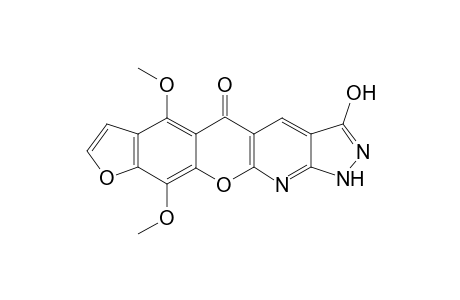 6,10-Dimethoxy-3-hydroxy-5-oxo-5H-1-hydrofuro[3',2':6,7]chromeno[2,3-b]pyrazolo[4,3-e]pyridine