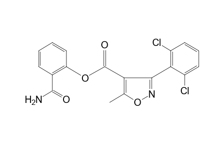 3-(2,6-DICHLOROPHENYL)-5-METHYL-4-ISOXAZOLECARBOXYLIC ACID, o-CARBAMOYLPHENYL ESTER