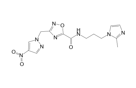 N-[3-(2-methyl-1H-imidazol-1-yl)propyl]-3-[(4-nitro-1H-pyrazol-1-yl)methyl]-1,2,4-oxadiazole-5-carboxamide