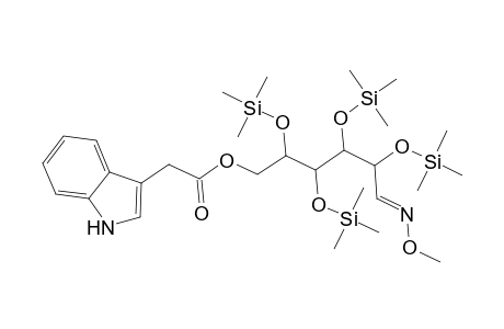 D-Glucose, 2,3,4,5-tetrakis-O-(trimethylsilyl)-, O-methyloxime, 6-(1H-indole-3-acetate)