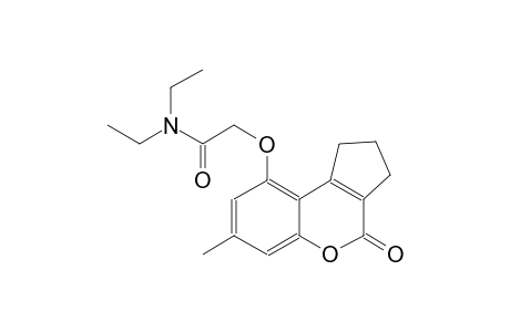 acetamide, N,N-diethyl-2-[(1,2,3,4-tetrahydro-7-methyl-4-oxocyclopenta[c][1]benzopyran-9-yl)oxy]-