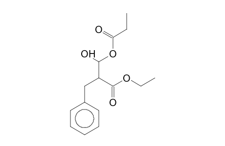 2-Benzyl-3-hydroxy-3-propionyloxypropionic acid, ethyl ester