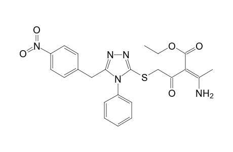 2-Butenoic acid, 3-amino-2-[2-[[5-[(4-nitrophenyl)methyl]-4-phenyl-4H-1,2,4-triazol-3-yl]thio]acetyl]-, ethyl ester