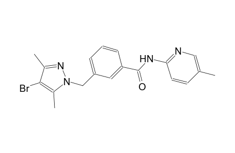 3-[(4-bromo-3,5-dimethyl-1H-pyrazol-1-yl)methyl]-N-(5-methyl-2-pyridinyl)benzamide