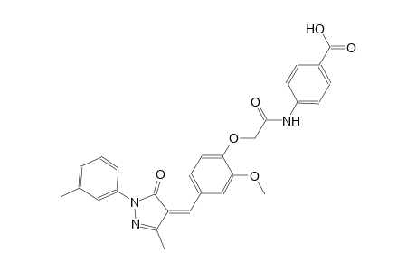 4-{[(2-methoxy-4-{(Z)-[3-methyl-1-(3-methylphenyl)-5-oxo-1,5-dihydro-4H-pyrazol-4-ylidene]methyl}phenoxy)acetyl]amino}benzoic acid