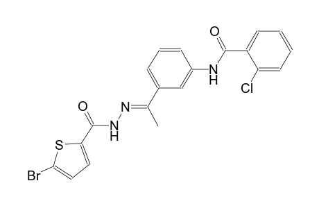 N-(3-{(1E)-N-[(5-bromo-2-thienyl)carbonyl]ethanehydrazonoyl}phenyl)-2-chlorobenzamide