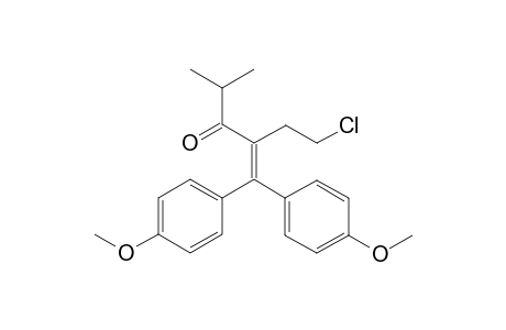 4-(bis(4-methoxyphenyl)methylene)-6-chloro-2-methylhexan-3-one