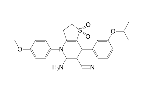 5-Amino-4-(4-methoxyphenyl)-1,1-dioxo-7-(3-propan-2-yloxyphenyl)-3,7-dihydro-2H-thieno[3,2-b]pyridine-6-carbonitrile