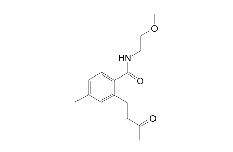 N-(2-Methoxyethyl)-4-methyl-2-(3-oxobutyl)benzamide