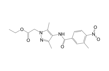 1H-Pyrazole-1-acetic acid, 3,5-dimethyl-4-[(3-methyl-4-nitrobenzoyl)amino]-, ethyl ester