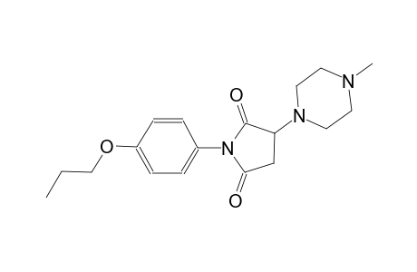 2,5-pyrrolidinedione, 3-(4-methyl-1-piperazinyl)-1-(4-propoxyphenyl)-