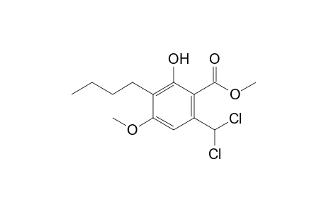 3-Butyl-6-dichloromethyl-2-hydroxy-4-methoxy-benzoic acid methyl ester
