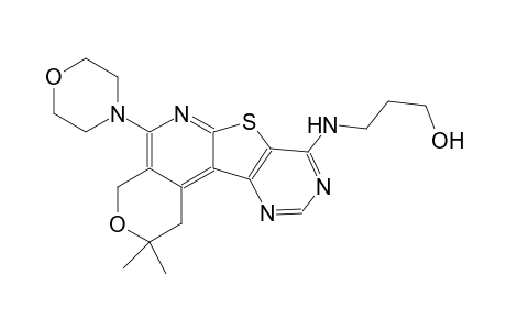 3-{[2,2-dimethyl-5-(4-morpholinyl)-1,4-dihydro-2H-pyrano[4'',3'':4',5']pyrido[3',2':4,5]thieno[3,2-d]pyrimidin-8-yl]amino}-1-propanol