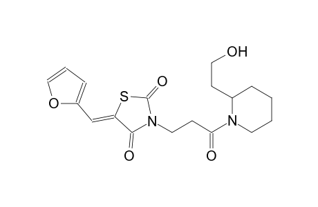 2,4-thiazolidinedione, 5-(2-furanylmethylene)-3-[3-[2-(2-hydroxyethyl)-1-piperidinyl]-3-oxopropyl]-, (5Z)-