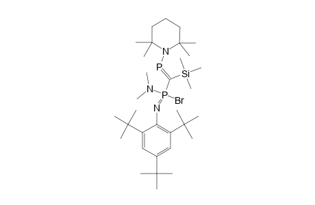 DIMETHYLAMINO-BROMO-([(2,2,6,6-TETRAMETHYLPIPERIDIN-1-YL)-PHOSPHINIDENE-TRIMETHYLSILYL]-METHYL)-[(2,4,6-TRI-TERT.-BUTYLPHENYL)-IMINO]-PHOSPHORANE