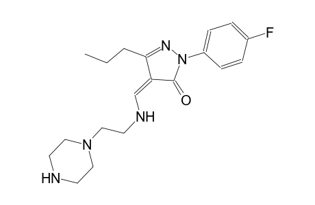 3H-pyrazol-3-one, 2-(4-fluorophenyl)-2,4-dihydro-4-[[[2-(1-piperazinyl)ethyl]amino]methylene]-5-propyl-, (4Z)-