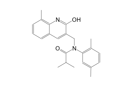 N-(2,5-dimethylphenyl)-N-[(2-hydroxy-8-methyl-3-quinolinyl)methyl]-2-methylpropanamide