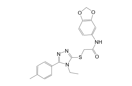 N-(1,3-benzodioxol-5-yl)-2-{[4-ethyl-5-(4-methylphenyl)-4H-1,2,4-triazol-3-yl]sulfanyl}acetamide