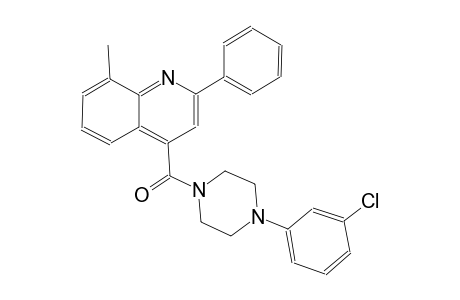 4-{[4-(3-chlorophenyl)-1-piperazinyl]carbonyl}-8-methyl-2-phenylquinoline