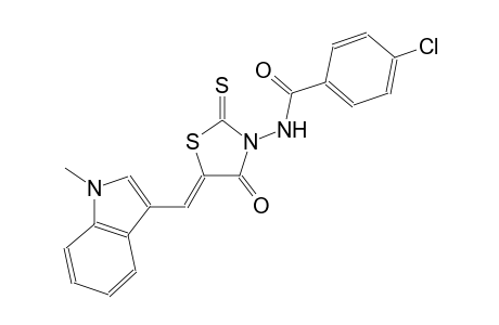 4-chloro-N-{(5Z)-5-[(1-methyl-1H-indol-3-yl)methylene]-4-oxo-2-thioxo-1,3-thiazolidin-3-yl}benzamide