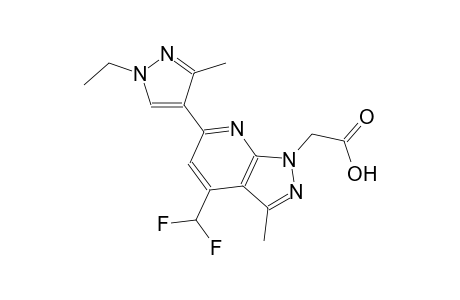 1H-pyrazolo[3,4-b]pyridine-1-acetic acid, 4-(difluoromethyl)-6-(1-ethyl-3-methyl-1H-pyrazol-4-yl)-3-methyl-