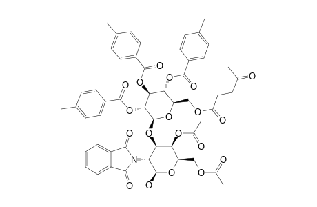 #27-PART-1;ALLYL-(6-O-LEVULINOYL-2,3,4-TRI-O-PARA-TOLUOYL-BETA-D-GLUCOPYRANOSYL)-(1->3)-(4,6-DI-O-ACETYL-2-DEOXY-2-PHTHALIMIDO-BETA-D-GALACTOPYRANOSYL)