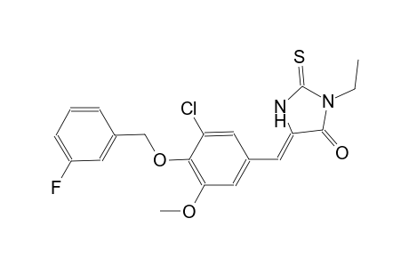 (5Z)-5-{3-chloro-4-[(3-fluorobenzyl)oxy]-5-methoxybenzylidene}-3-ethyl-2-thioxo-4-imidazolidinone