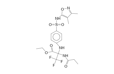 Ethyl 2-[4-(3,4-dimethylisoxazol-5-ylsulfamoyl)anilino]-3,3,3-trifluoro-2-propionamidopropionate